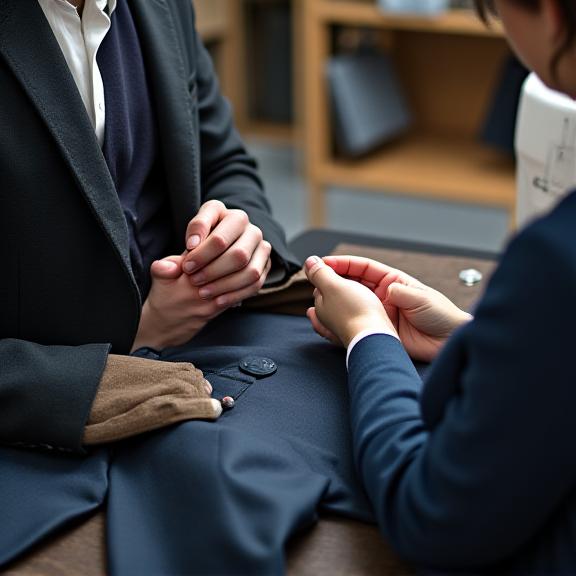 Ajuste de sastrería de traje en taller de Madrid